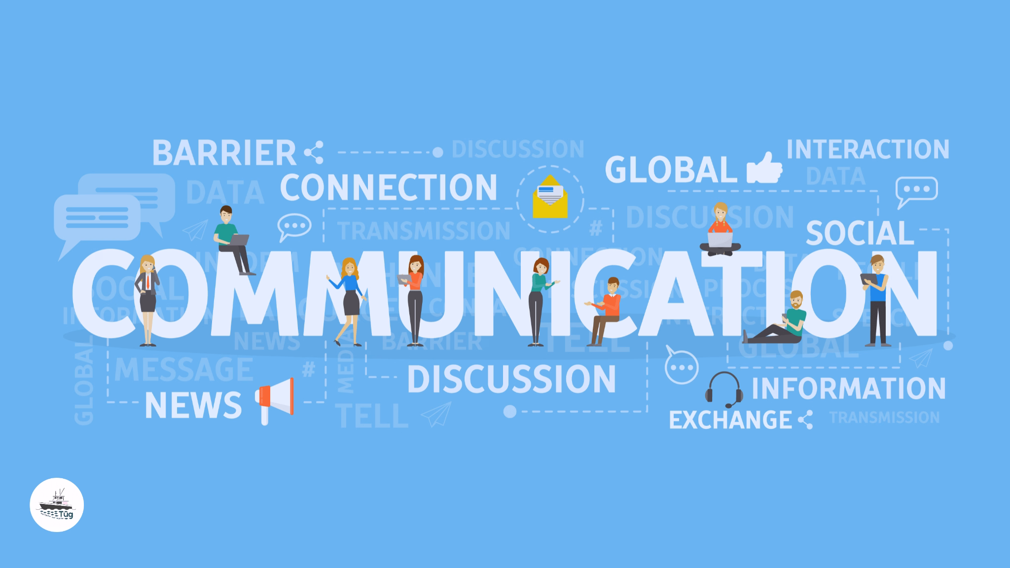 تصویرسازی گرافیکی از ارتباطات (Communication) و تعامل بین افراد